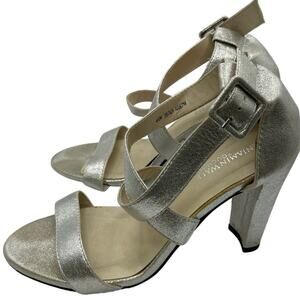 Benjamin Walk Touch Ups Silver Strappy High Heeled ShoesSz 6 1\2 M